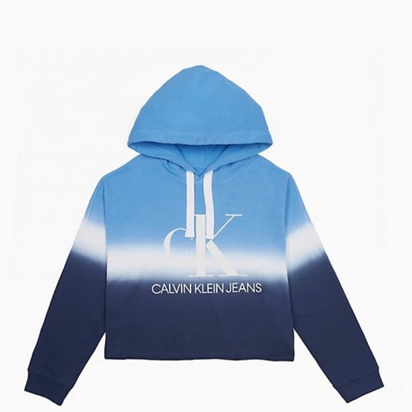 NWT Calvin Klein tie dye crop sweatshirt size L - Picture 1 of 6